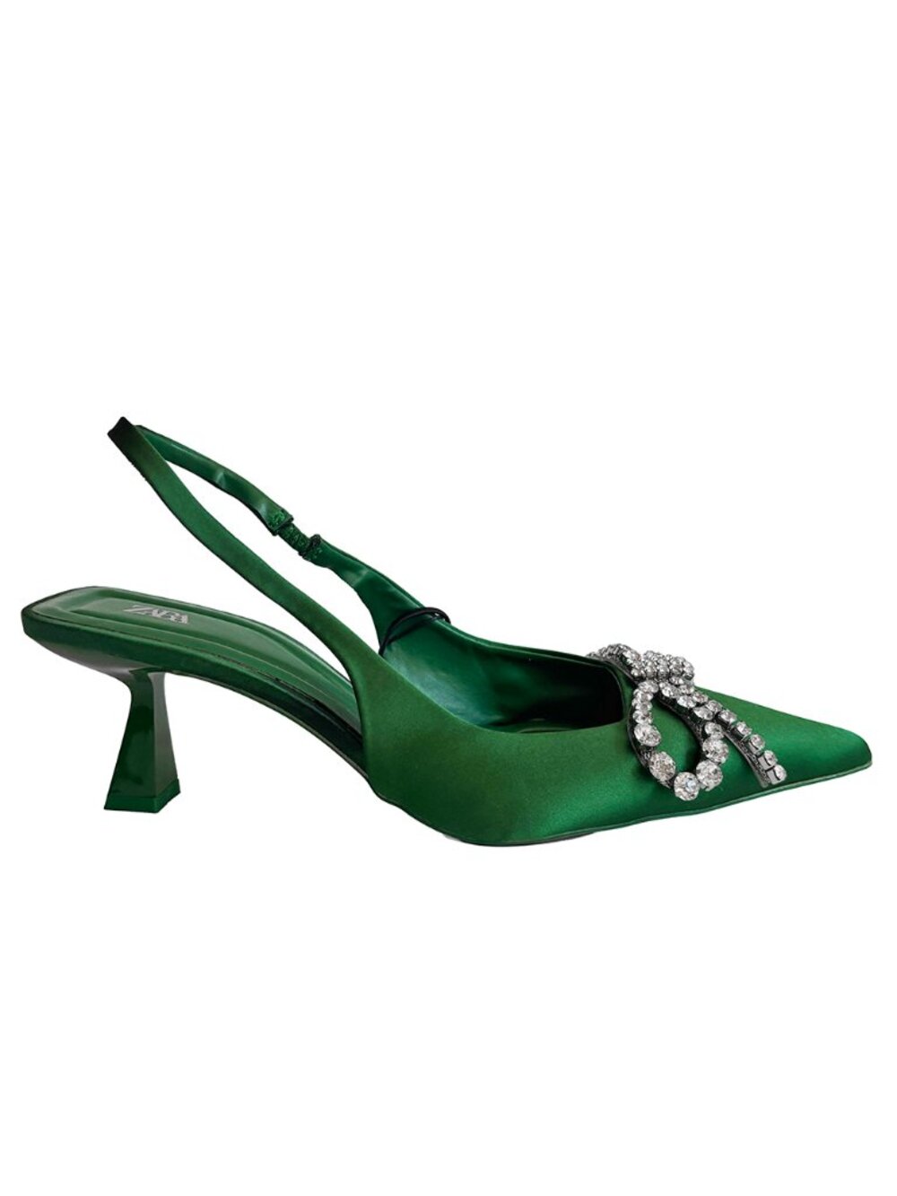 ZARA Embellished Bow Heeled Slingbacks 2222/010/030 EU 38/ US 7.5